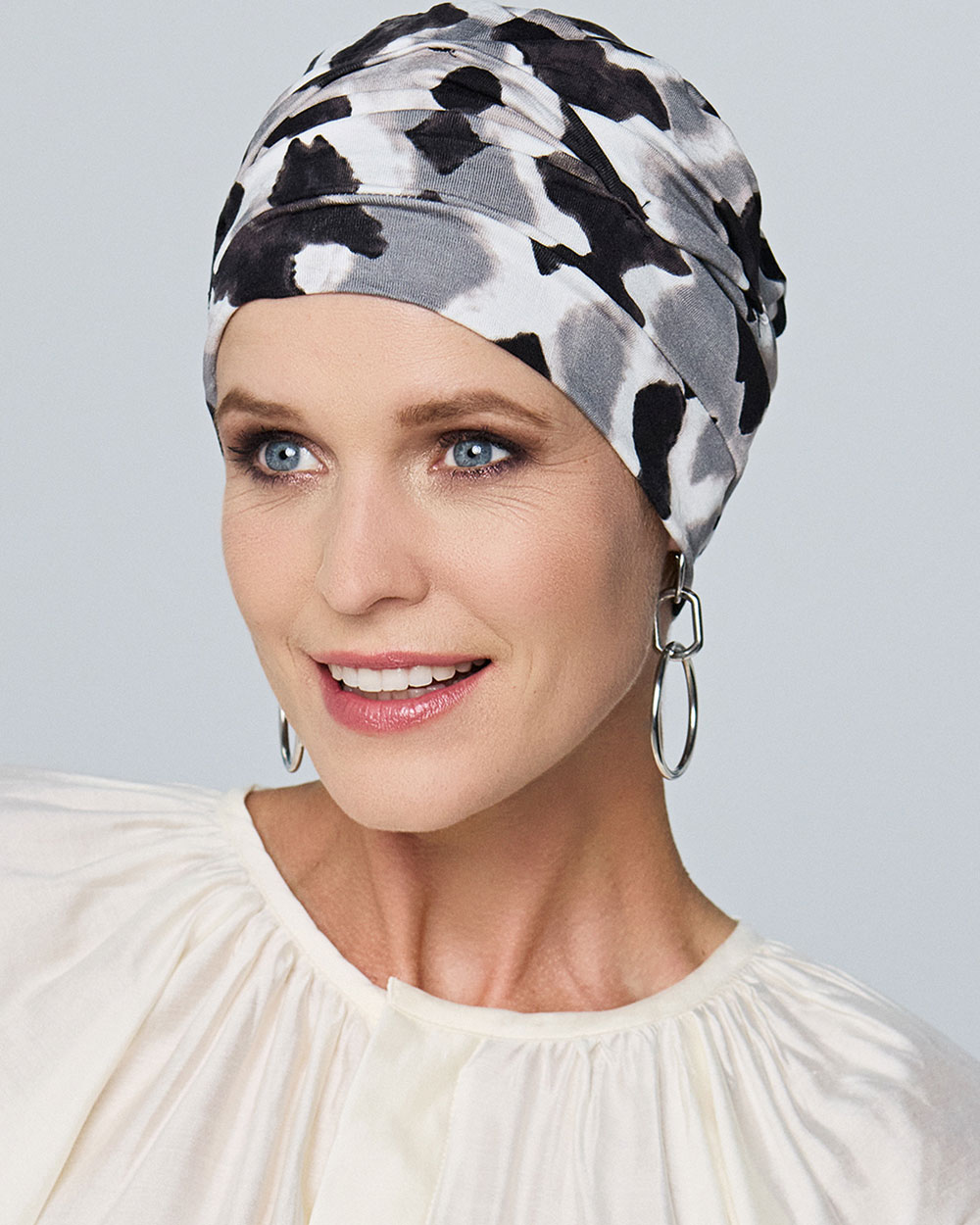 Leichter Turban BAHAMA - Grey-Print *NEU* – Bild 2